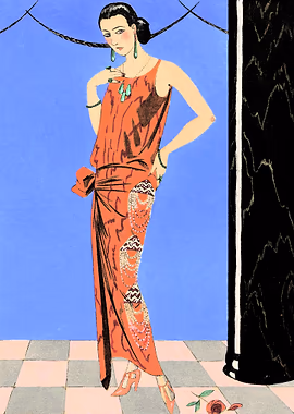 Evening Attire 1923 &mdash; Art Deco metal poster