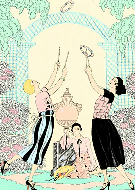 Le Jeu des Graces 1922 &mdash; Art Deco metal poster