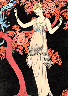 Robe du soir de Doeuillet &mdash; Art Deco metal poster