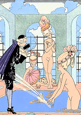 Eau George Barbier 1917 &mdash; Art Deco metal poster
