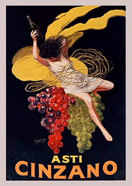 Asti Cinzano 1920 Vintage Poster, Leonetto Cappiello &mdash; Art Deco metal poster