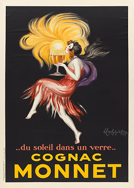 Cognac Monnet Vintage Poster by Leonetto Cappiello &mdash; Art Deco metal poster