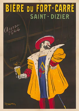 Biere du Fort-Carre Vintage Beer Poster by Leonetto Cappiello &mdash; Art Deco metal poster