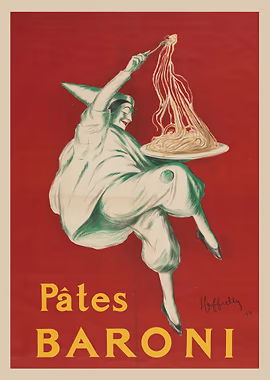 Pates Baroni 1921 Vintage Poster Leonetto Cappiello &mdash; Art Deco metal poster