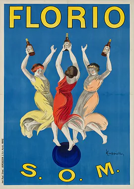 Florio S.O.M. Vintage Advertising Poster Leonetto Cappiello &mdash; Art Deco metal poster