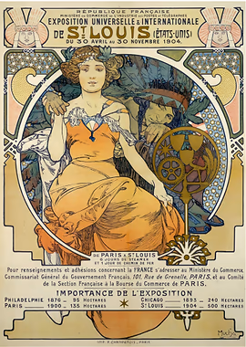 Exposition Universelle St Louis USA 1904 Alphonse Muscha &mdash; Art Nouveau metal poster