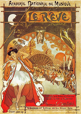 Academie Nationale de Musique Le Reve &mdash; Art Nouveau metal poster