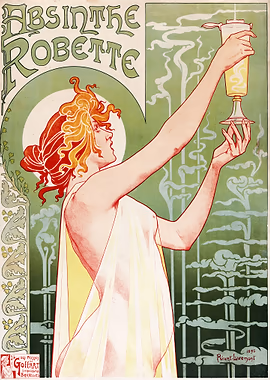 Absinthe Robette Privat Livemont 1896 &mdash; Art Nouveau metal poster