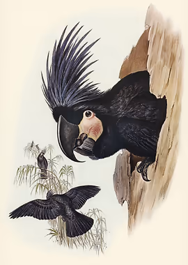 Great PalmCuckatoo &mdash; Birds Art metal poster