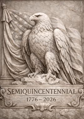 American Eagle and Flag Sculpture &mdash; Born Free Still Free metal poster