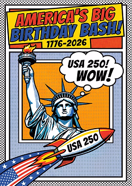 USA 250 &mdash; Born Free Still Free metal poster