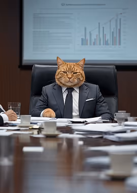 CEO Cat Monday Meetings Are for the Weak &mdash; Cat Lover metal poster