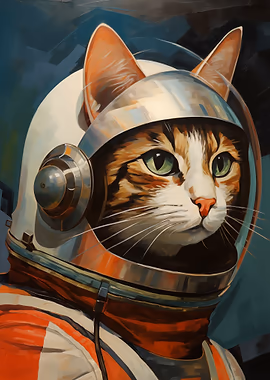 Astro Cat &mdash; Cat Lover metal poster