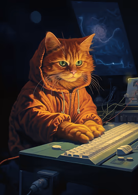 Hacker Cat &mdash; Cat Lover metal poster