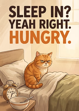 Grumpy Cat Demands Food &mdash; Cat Lover metal poster