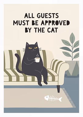 Cat Approved Guest Sign &mdash; Cat Lover metal poster