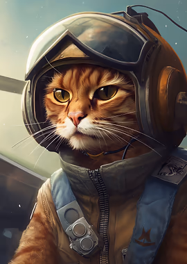 Air Force Pilot Cat &mdash; Cat Lover metal poster