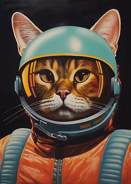 Astro Cat &mdash; Cat Lover metal poster