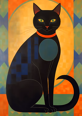 Artsy Cat Posing &mdash; Cat Lover metal poster