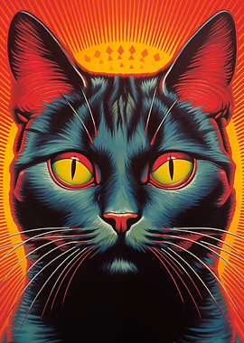 Black Space Cat &mdash; Cat Lover metal poster