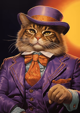 Purple Pimp Kitty &mdash; Cat Lover metal poster