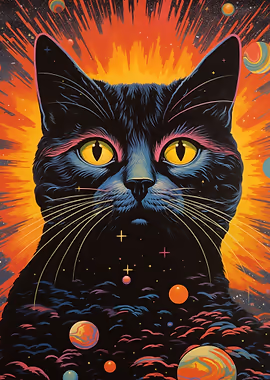 Fantasy Cat &mdash; Cat Lover metal poster
