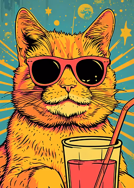 Funny Orange Cat &mdash; Cat Lover metal poster