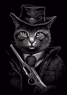 Gangster Cat &mdash; Cat Lover metal poster