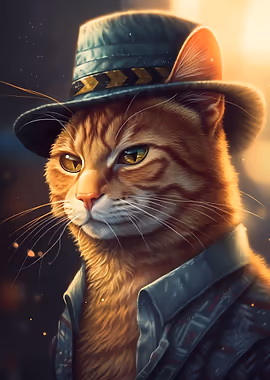 Gangster Ginger Cat &mdash; Cat Lover metal poster