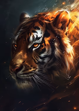 Luminous Tiger &mdash; Cat Lover metal poster