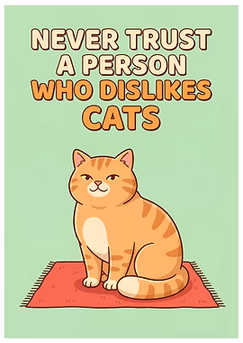 Funny Cat Poster &mdash; Cat Lover metal poster