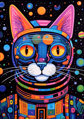 Gypsy Galactic Cat &mdash; Cat Lover metal poster