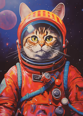 Space Cat &mdash; Cat Lover metal poster