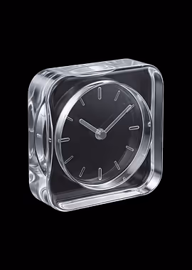 Clear Cube Alarm Clock &mdash; Clear Matter metal poster