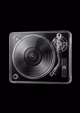 Transparent Turntable with Vinyl Record &mdash; Clear Matter metal poster