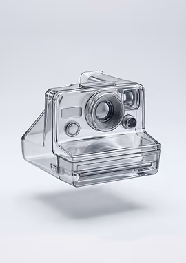 Transparent Polaroid Camera &mdash; Clear Matter metal poster