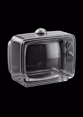 Transparent Retro Television &mdash; Clear Matter metal poster