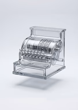 Transparent Vintage Cash Register &mdash; Clear Matter metal poster