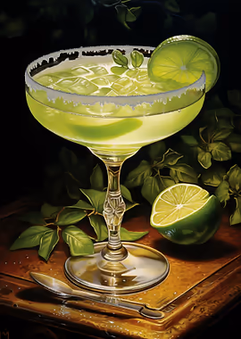 Margarita Cocktail &mdash; Cocktails And Dreams metal poster