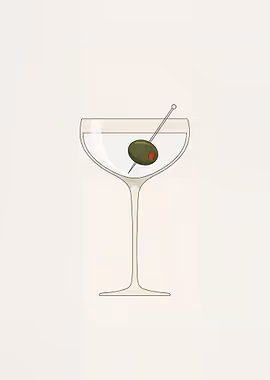Martini with Olive &mdash; Cocktails And Dreams metal poster