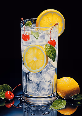 Tom Collins Cocktail &mdash; Cocktails And Dreams metal poster