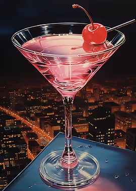Cosmopolitan Cocktail &mdash; Cocktails And Dreams metal poster