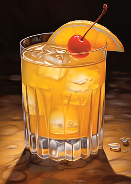 Whiskey Sour Cocktail &mdash; Cocktails And Dreams metal poster