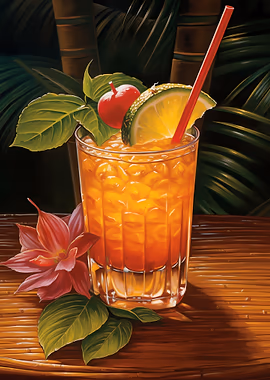 Mai Thai Cocktail &mdash; Cocktails And Dreams metal poster