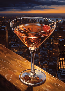 Manhattan Cocktail &mdash; Cocktails And Dreams metal poster