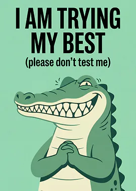 Crocodile on the Edge &mdash; Existential Animals metal poster
