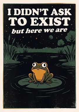 Existential Frog &mdash; Existential Animals metal poster