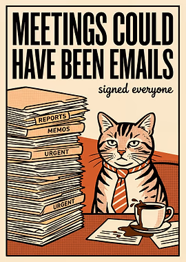 Office Cat Manifesto &mdash; Existential Animals metal poster