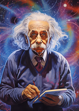 Einstein Digital Painting &mdash; Famous metal poster