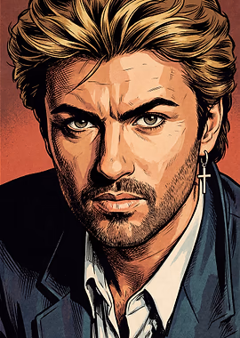 George Michael Portrait &mdash; Famous metal poster